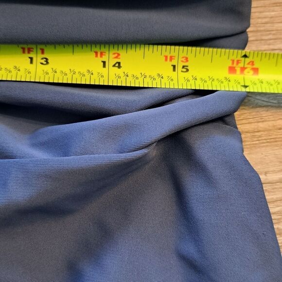 Cupshe Bianca Plunge Halter One Piece Ruched Swimsuit Dusty Blue 1x NWT - Picture 9 of 15